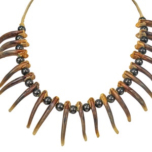 Native Assembled Real 20-Claw North American Badger Claw Necklace (368-720-G6218) Y2H