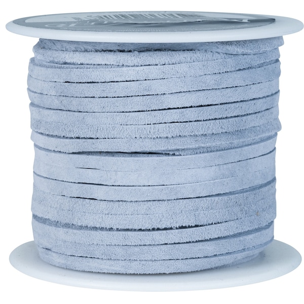 Suede Lacing - (1) 25 yard (75 foot) spool, 1/8th inch lace. Light Blue Color. (3218x25LB) 8UR4