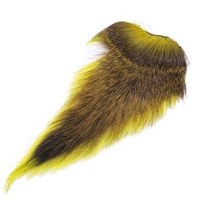 One (1) Dyed Real Deer Tail: Fluorescent Yellow (148-502) Y1L