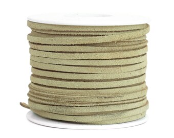 Suede Lacing - (1) 25 yard (75 foot) spool, 1/8th inch lace. Beige Color. (3218x25BE)