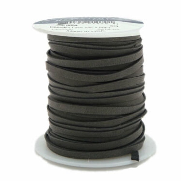 Charcoal Deerskin Lacing - (1) 50-foot spool, 1/8th inch lace.  Deerskin lace (297-18x50CC) Y2K