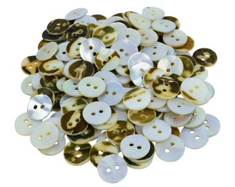 Ten (10) 18L / 0.457" / 11.6mm Freshwater MOP Buttons (675-18L) Y2K