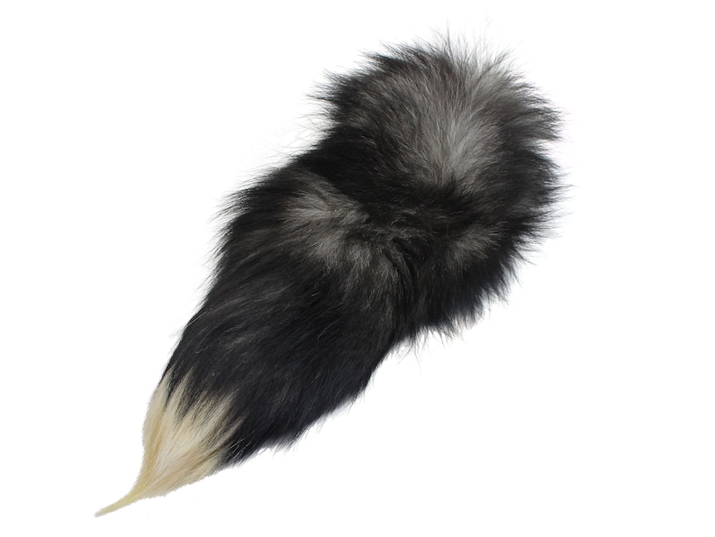 Select Silver Fox Tail keychain optional K13 18-05-8-SEL