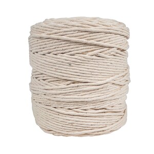 May include: A roll of natural white cotton twine, perfect for crafting, wrapping, or decorating.