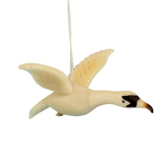 Tagua Nut Carving: Hanging Swan (1153-C375)