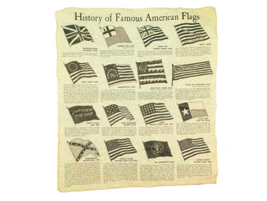 History of Famous American Flags Parchment (123-556) - Etsy