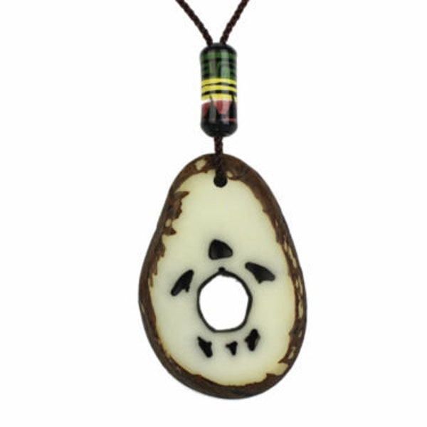 Real Tagua Nut Necklace: Turtle Cut Out (1153-NLP503) Y2H