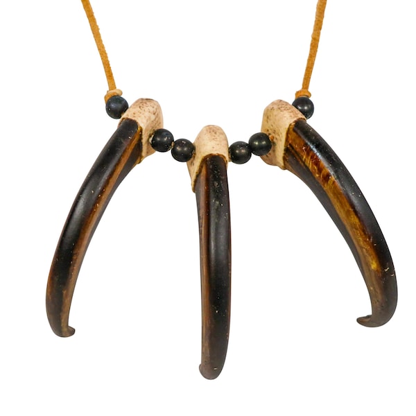 Realistic Faux Grizzly Bear Claw Necklace: 3-Claw (560-403)