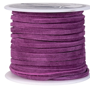 Suede Lacing - (1) 25 yard (75 foot) spool, 1/8th inch lace. Violet Color. (3218x25VI) Y1L
