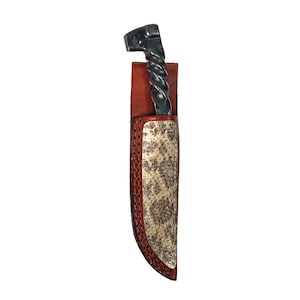 Twisted Railroad Spike Knife with Western Diamondback Rattlesnake Sheath (598-KS4408) 8UQ10