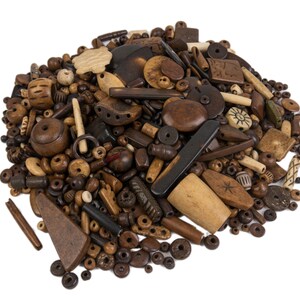 Assorted Bone Beads  - Antiqued - One Pound bag (244-A)
