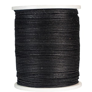 Round Cotton Cord 1mm x 100m: Black (297C-CC10x100BK) Y2L