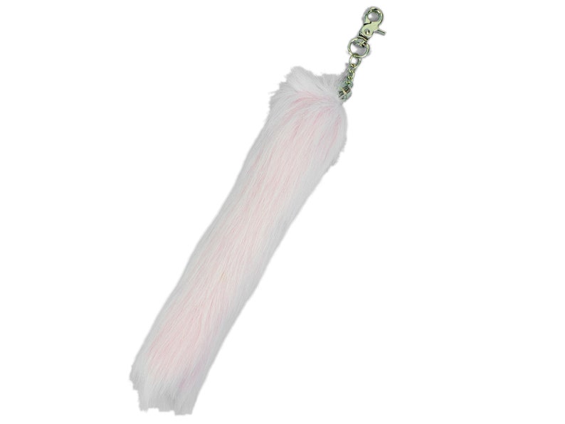 Pink Imitation Faux Fox Tail Keychain 42-23PK-AS K21