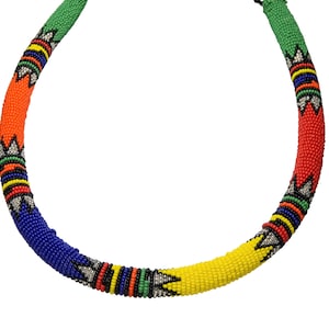 Handmade Zulu Beaded Necklace - Multi Color (680-12-G2073) Y2L