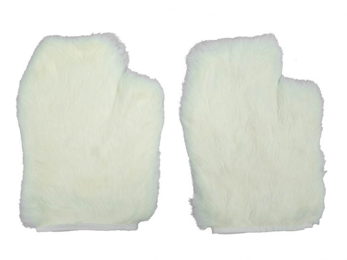 Rabbit Fur Massage Mitts pair White 6969WH N9 Etsy