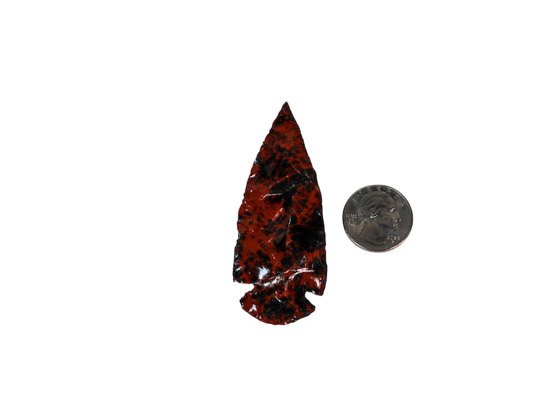Three (3) Mahogany Obsidian Arrowheads: 3" (76-MO30) image 3
