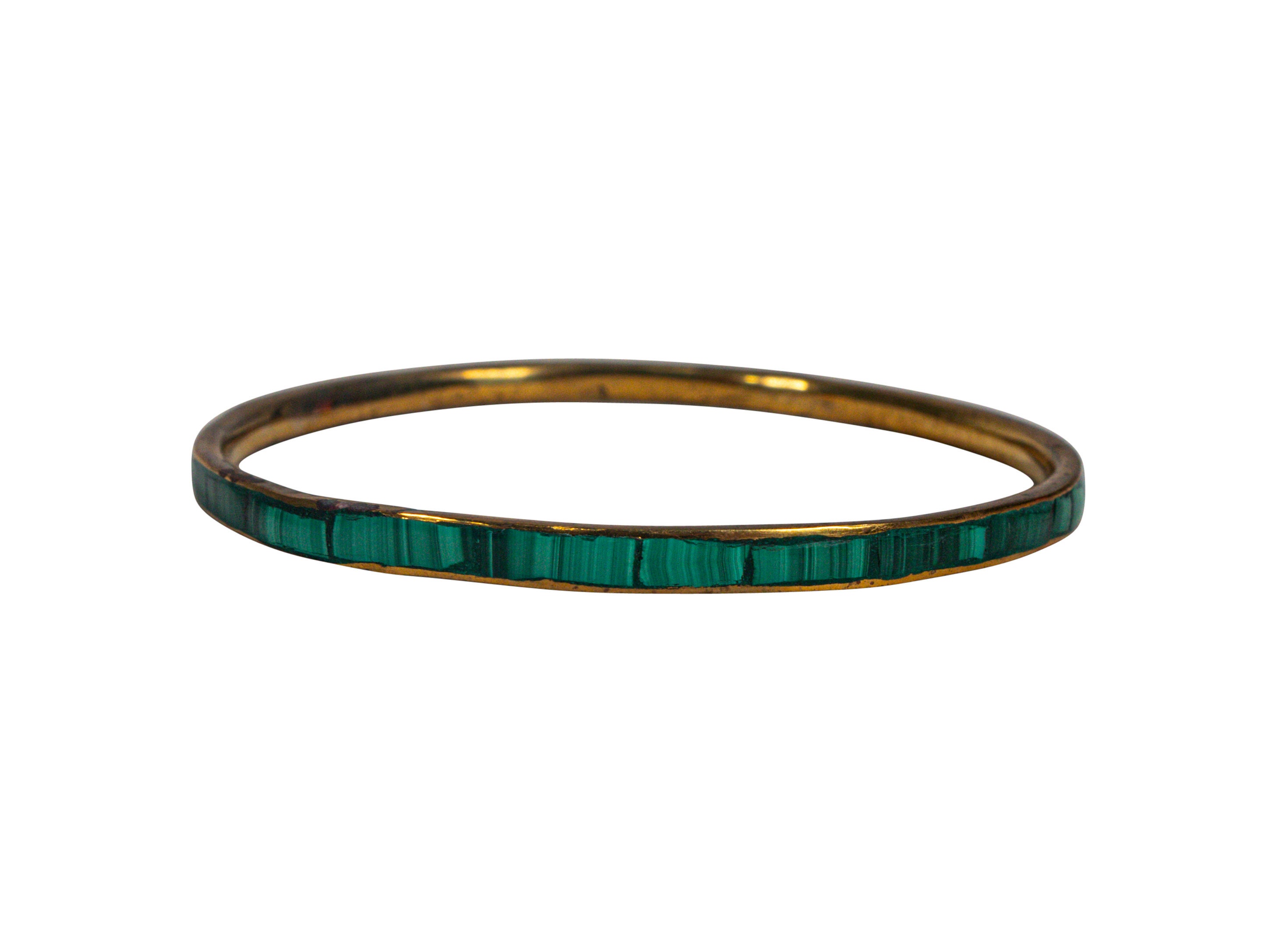 Thin Malachite Copper Bangle Bracelet from Africa (680-281) Y2J