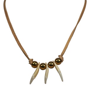 Real Fox Tooth Necklace: 3-tooth (560-1003) Y2K