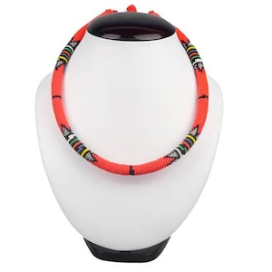 Handmade Zulu Beaded Necklace: Thin (Various Colors) (680-11) Y2L