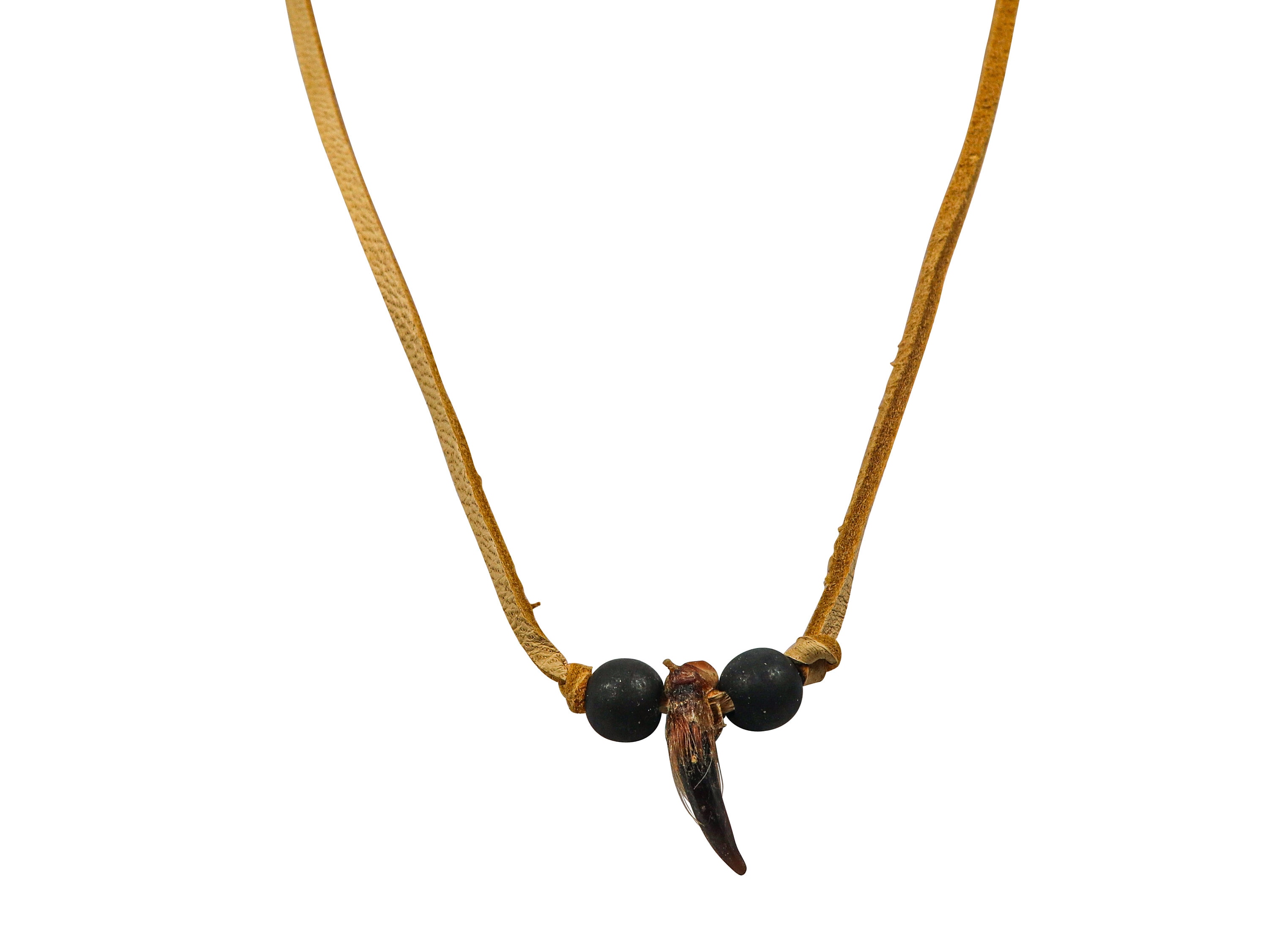 【a-48】 one‐hand bear claw/Strap necklace NEW North American Bear Claw Leather Necklace - Native