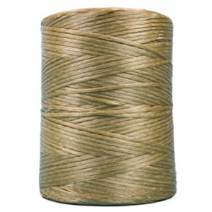 May include: A spool of beige waxed linen cord. The cord is wound tightly around the spool, creating a smooth, even surface.