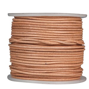 Round Leather Cord 0.5mm x 25m: Natural (297C-CL05x25NA) Y2L