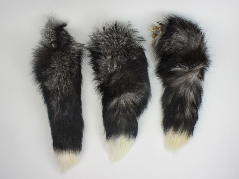 Select Silver Fox Tail keychain optional K13 18-05-8-SEL