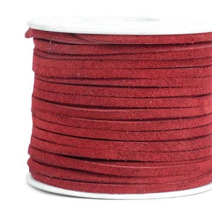 Suede Lacing - (1) 25 yard (75 foot) spool, 1/8th inch lace. Red Color. (3218x25RD) Y2H