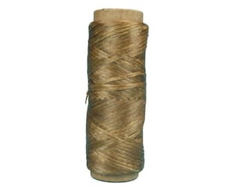 One 100-foot Spool of Dark Natural Color 1/8th wide 70 lb test Imitation Sinew (287-1-42-NA)