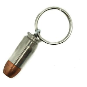 40 caliber Smith & Wesson Nickel bullet keychain (42-40-9480) Y1G