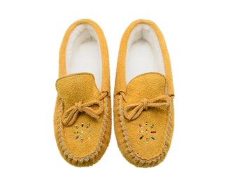 Huron Ladies' Moose Suede Moccasins (201-402-Wxx)