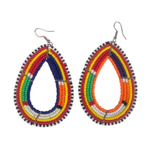 Handcrafted African Beaded Earrings (1428-10-G8006) Y2O