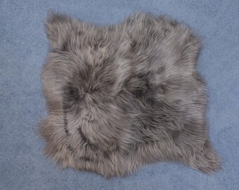 Icelandic Sheepskin Double Rug Dyed Gray: Gallery Item (7-R2S-00GY-G01) Y1H