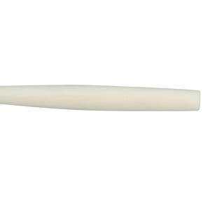 May include: A light beige rolling pin, tapered at both ends, against a white background. The rolling pin is a kitchen utensil used for flattening dough. The cylindrical shape is ideal for even pressure when rolling out pastry or other doughs.