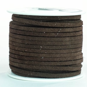 Suede Lacing - (1) 25 yard (75 foot) spool, 1/8th inch lace. Chocolate Brown Color (3218x25CH) Y2H