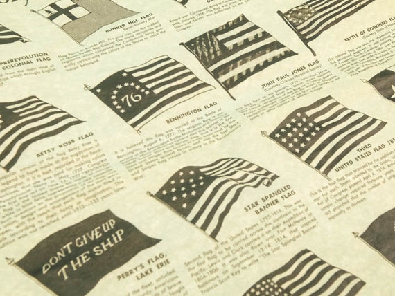 History of Famous American Flags Parchment (123-556) - Etsy