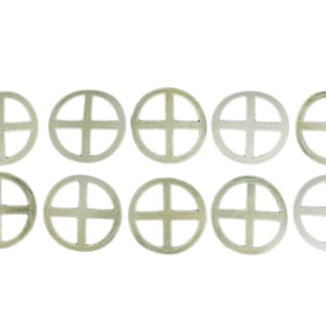 Ten (10) pack of Off White Thin Goat Rawhide Medicine Wheel Bases (414-G) Y1M