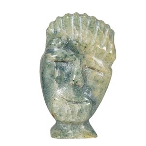 Inuit Soapstone Carving: Face (44-G18) Y3K