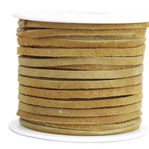 Suede Lacing - (1) 25 yard (75 foot) spool, 1/8th inch lace. Toast Color. (3218x25TT) Y2H