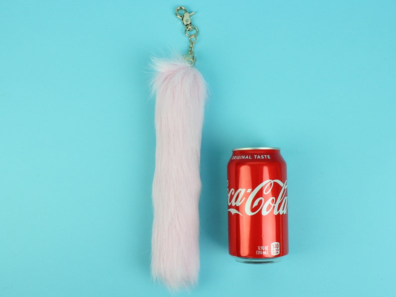Pink Imitation Faux Fox Tail Keychain 42-23PK-AS K21