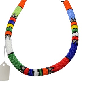 Handmade Zulu Beaded Necklace - Multi Color (680-12-G2074) Y2L