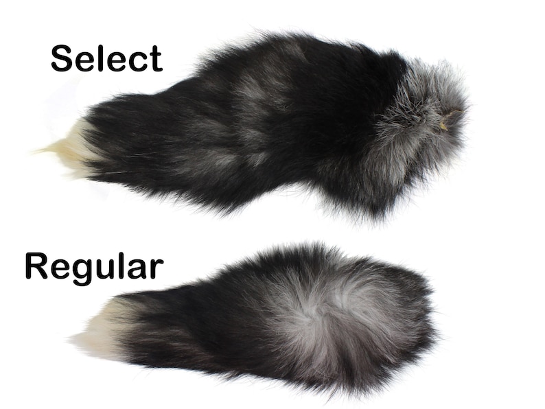 Select Silver Fox Tail keychain optional K13 18-05-8-SEL