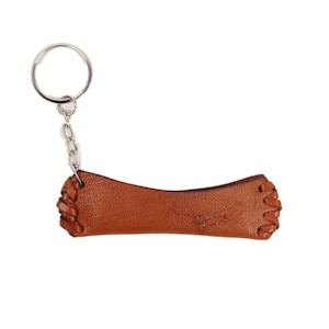 Leather Canoe Keychain: Eagle Stamped (42-16E) Y1J