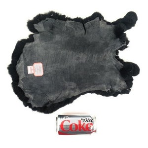 Rex Rabbit 1 Dyed Black: Size B Pelt Skin Hide 142-15B Y2K image 2