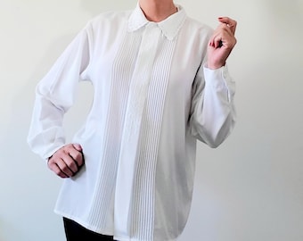 Pin-Tuck Placket Long-Sleeve Blouse main image 0