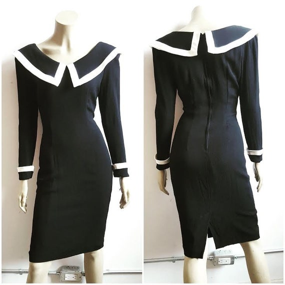 black and white wiggle dress
