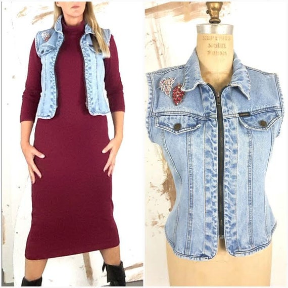 80s jean vest