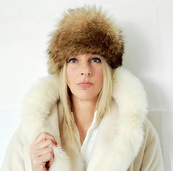 Vintage Fox Fur Hat, Russian Fur Hat