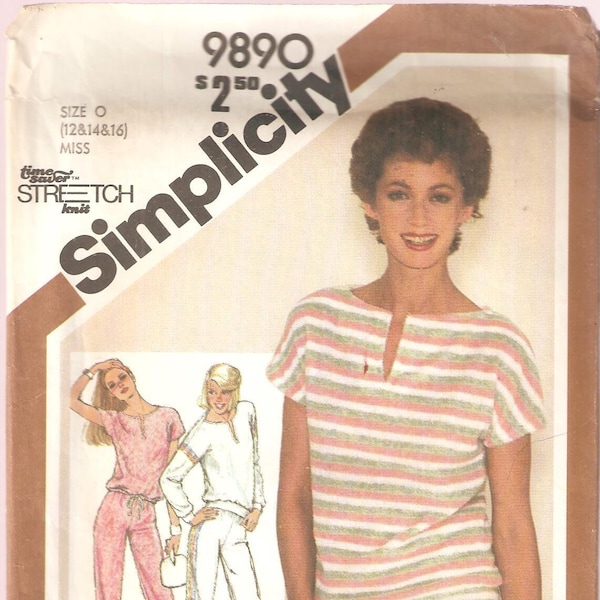 Simplicity Sewing Pattern 9890 - Women's Clothes - Misses' Pullover top, Pants and Shorts - Size 12-14-16