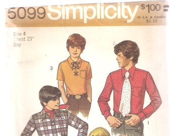 Simplicity Schnittmuster 5099 - Kinderkleidung - Jungenhemd und Krawatte - Größe 42